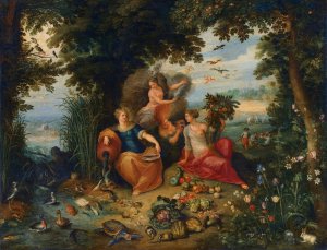 Allegory Of The Four Elements by Jan Brueghel The Younger Oil Painting