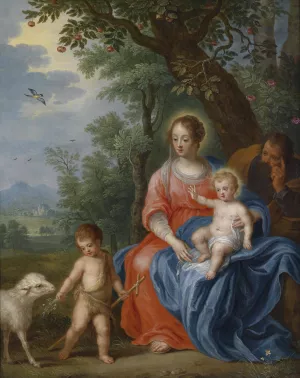 De Heilige Familie Met Johannes by Jan Brueghel The Younger Oil Painting