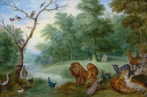 Paradise with the Fall of Man by Jan Brueghel The Younger Oil Painting