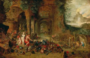 Venus in the Forge of Vulcan by Jan Brueghel The Younger Oil Painting