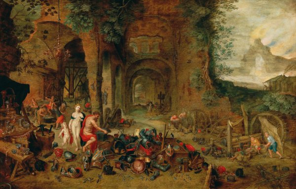 Venus in the Forge of Vulcan by Jan Brueghel The Younger - Hand-Painted Oil Painting Reproduction