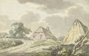 Boerenhuis aan de splitsing van een landweg by Jan Bulthuis Oil Painting