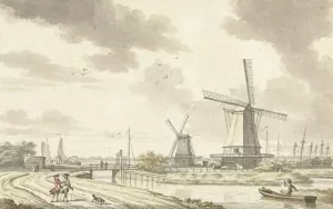 Gezicht aan de Zandhoek, buiten Haarlemmerpoort te Amsterdam Oil painting by Jan Bulthuis