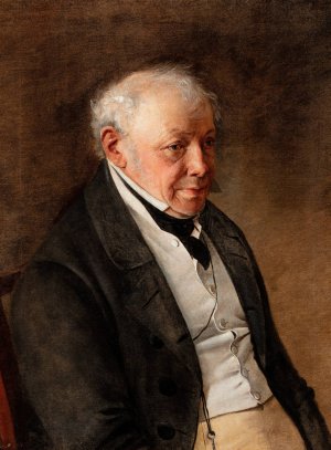 Portrait of Ksawery Bebnowski, artist's father-in-law, captain in Kosciuszko's army by Jan Chrucki Oil Painting