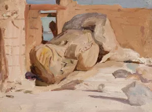 Ancient ruins. From the journey to Egypt by Jan Ciaglinski Oil Painting