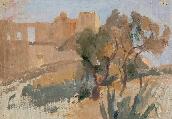 Athens - The Propylaea on the Acropolis. From the journey to Greece  by Jan Ciaglinski - Hand-Painted Oil Painting Reproduction