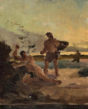 Brother robbers, sketch for a painting by Jan Ciaglinski Oil Painting