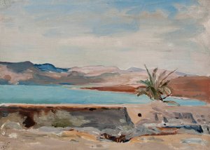 Capernaum on the Sea of Galilee. From the journey to Palestine by Jan Ciaglinski Oil Painting