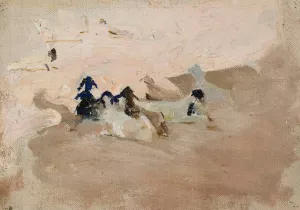 Corfu - goats. From the journey to Greece by Jan Ciaglinski Oil Painting