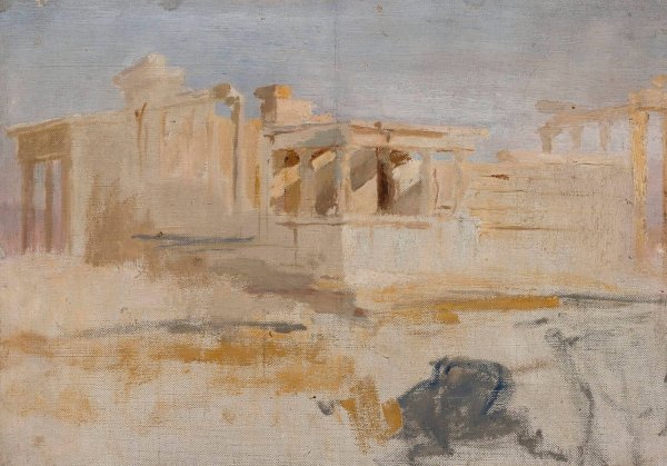 Erechtheion. From the journey to Greece  by Jan Ciaglinski - Hand-Painted Oil Painting Reproduction
