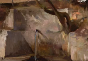 Fountain near Yalta. From the journey to Crimea by Jan Ciaglinski Oil Painting