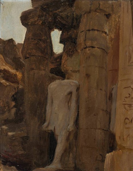 Main Product Photo of Fragment of a temple in Luxor. From the journey to Egypt  Painting by Jan Ciaglinski