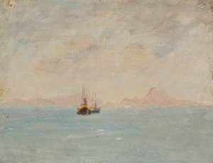 From the ship. From the journey to India by Jan Ciaglinski Oil Painting