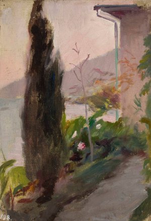 Garden of the Bakhchi-Dere villa in Yalta. From the journey to Crimea by Jan Ciaglinski Oil Painting