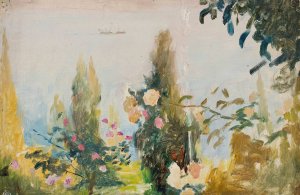 Garden of the Bakhchi-Dere villa in Yalta. From the journey to Crimea by Jan Ciaglinski Oil Painting