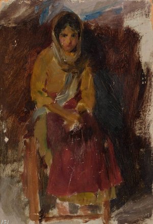 Girl. From the journey to Crimea by Jan Ciaglinski Oil Painting