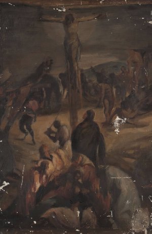 Golgotha by Jan Ciaglinski Oil Painting
