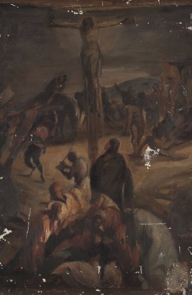 Golgotha by Jan Ciaglinski - Hand-Painted Oil Painting Reproduction