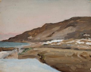 Graveyard in Tiberias. From the journey to Palestine by Jan Ciaglinski Oil Painting