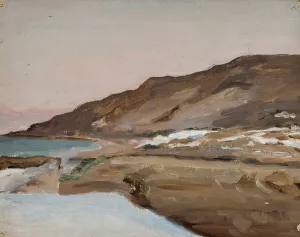 Graveyard in Tiberias. From the journey to Palestine Oil painting by Jan Ciaglinski