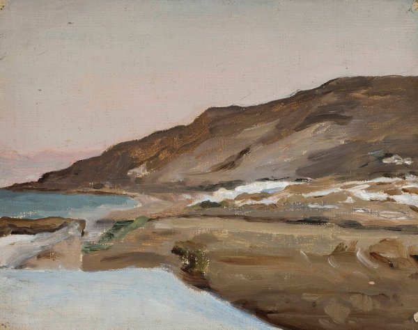 Graveyard in Tiberias. From the journey to Palestine  by Jan Ciaglinski - Hand-Painted Oil Painting Reproduction