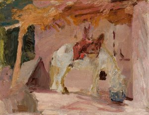 Horse. From the journey to Turkestan by Jan Ciaglinski Oil Painting