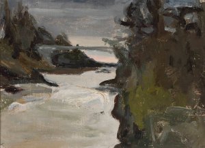 Imatra in the evening - Finland by Jan Ciaglinski Oil Painting