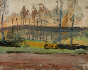 In Front of the Orthodox Church at Evening by Jan Ciaglinski Oil Painting