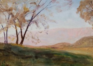 Landscape from Massandra. From the journey to Crimea by Jan Ciaglinski Oil Painting