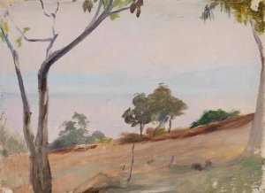 Landscape with trees. From the journey to Constantinople by Jan Ciaglinski Oil Painting