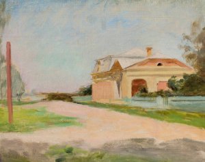 Manor house facade in Talashkino by Jan Ciaglinski Oil Painting
