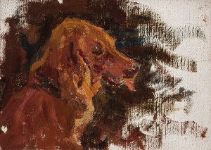 Maryino - study of dog's head for the 'Portrait of Prince Golitsyn' by Jan Ciaglinski Oil Painting