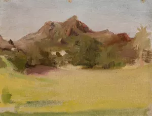 Mountain landscape. From the journey to India by Jan Ciaglinski Oil Painting