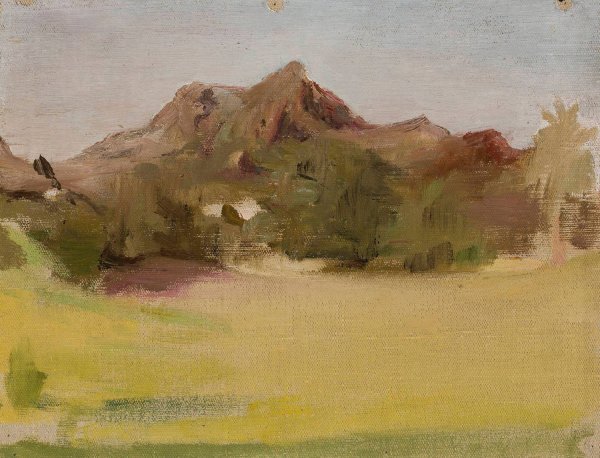 Mountain landscape. From the journey to India  by Jan Ciaglinski - Hand-Painted Oil Painting Reproduction