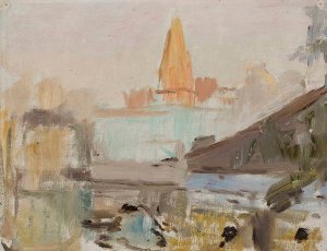 Mumbai. From the journey to India by Jan Ciaglinski Oil Painting