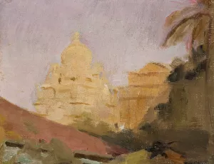 Mumbai - temple. From the journey to India by Jan Ciaglinski Oil Painting