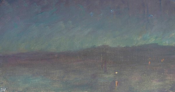 Night on the sea. From the journey to Constantinople  by Jan Ciaglinski - Hand-Painted Oil Painting Reproduction