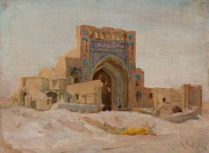 Old Persian mosque. From the journey to Turkestan by Jan Ciaglinski Oil Painting