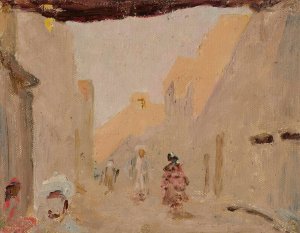 Old Tashkent in the evening. From the journey to Turkestan by Jan Ciaglinski Oil Painting