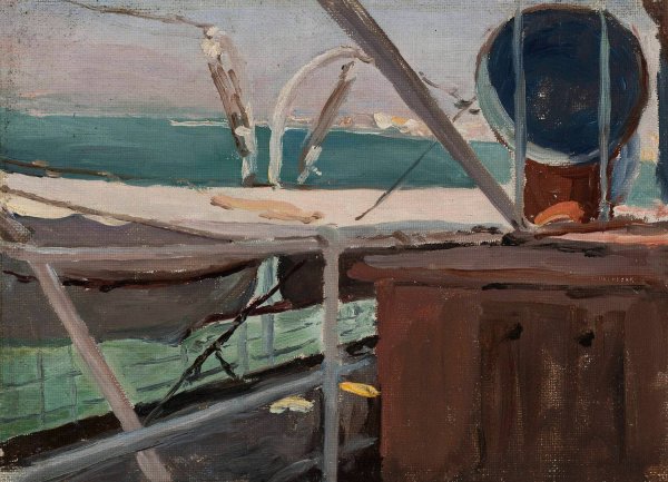 On the ship “Odessa” Fliegende Hollender. From the journey to Palestine  by Jan Ciaglinski - Hand-Painted Oil Painting Reproduction