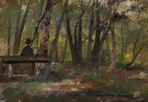 Petersburg - park on the Petrovsky Island by Jan Ciaglinski Oil Painting