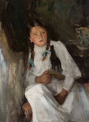 Portrait of a girl by Jan Ciaglinski Oil Painting