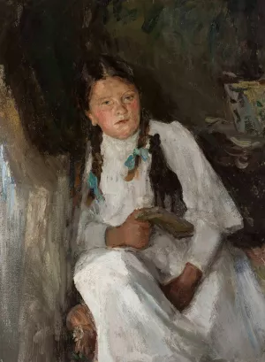 Portrait of a girl by Jan Ciaglinski Oil Painting