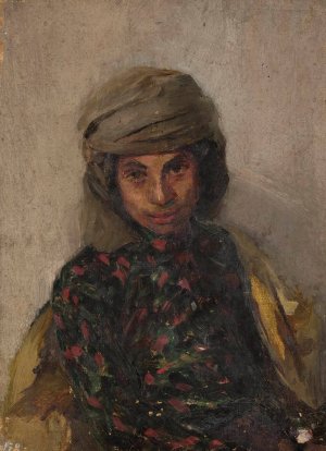 Portrait of a Jewess. From the journey to Crimea by Jan Ciaglinski Oil Painting
