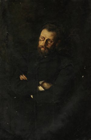 Portrait of Erazm Piltz by Jan Ciaglinski Oil Painting