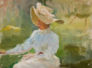 Portrait of Eugenia Alexandra Rubtsov, mother of the painter Rubtsov by Jan Ciaglinski Oil Painting