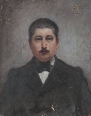 Portrait of Sigma Syromyatnikov by Jan Ciaglinski Oil Painting