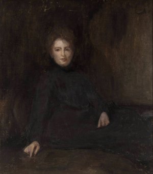 Portrait of Wanda Szwengruben nee Ciaglinska, artist's sister by Jan Ciaglinski Oil Painting