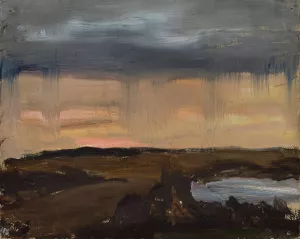 Rain - impressions from the train by Jan Ciaglinski Oil Painting