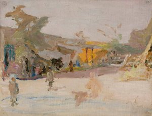 Samarkand - marketplace. From the journey to Turkestan by Jan Ciaglinski Oil Painting